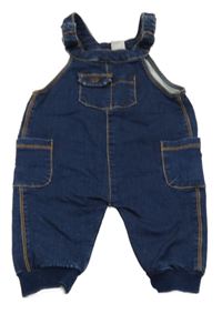 Tmavomodré teplákové laclové rifle s kapsami 