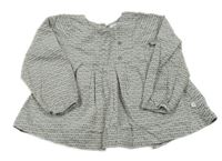 Šedo-modrá vzorovaná halenka 