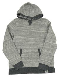 Šedá melírovaná mikina s kapucí C&A