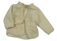 Béžová huňatá propínací mikina s kapsami H&M