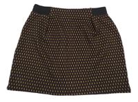 Černo-vínovo-žlutá vzorovaná sukně Next