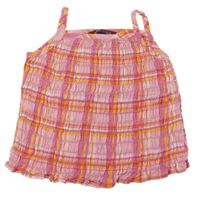 Růžovo-oranžový kostkovaný crop top H&M