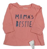 Nové - Růžové triko s nápisem Nutmeg