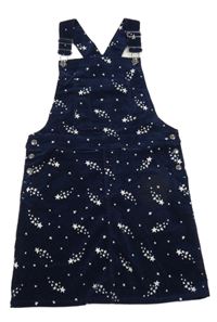 Tmavomodré manšestrové laclové šaty s hvězdami Joules