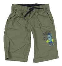 Khaki plátěné kraťasy s příšerkou Kiki&Koko