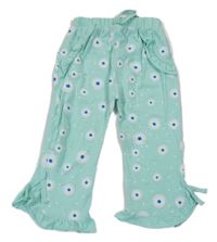 Mátové culottes tepláky s kytičkami 