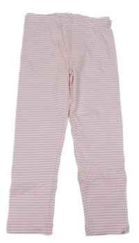 Světlerůžovo-bílé pruhované legíny Topolino