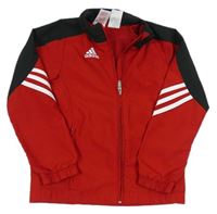 Červeno-černá šusťáková sportovní bunda Adidas