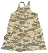 Khaki-béžovo-oranžové army riflové šaty Matalan