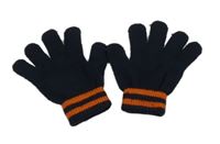 Tmavomodré pletené prstové rukavice