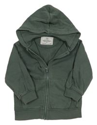 Khaki propínací mikina s kapucí M&S
