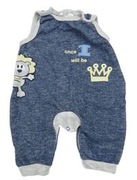 Tmavomodré laclové tepláky se lvem Ergee