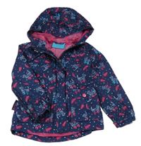 Tmavomodrá funkční šusťáková jarní bunda s pejsky a kapucí Mountain Warehouse