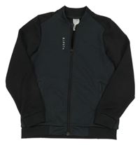 Černo-šedá propínací funkční sportovní mikina Decathlon