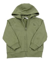 Khaki propínací mikina s dinosaurem a kapucí Everyday