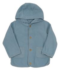 Světlemodrá fleecová propínací mikina s kapucí Tu