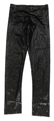 Černo-stříbrné třpytivé legíny 