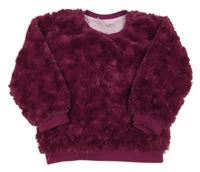 Purpurová chlupatá mikina Ergee 