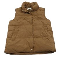 Hnědá šusťáková prošívaná zateplená vesta H&M