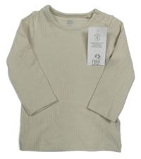 Nové - Béžové žebrované triko F&F