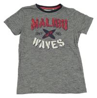 Tmavomodré melírované tričko s nápisy Lemon Beret 