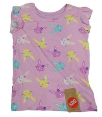 Nové - Růžové tričko se zajíčky Mothercare