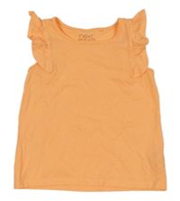 Neonově oranžové tričko s volánky Next