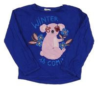 Kobaltově modré triko s koalou Du Pareil