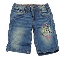 Světlemodré riflové kraťasy se zvířátky 