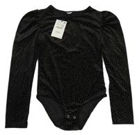 Nové - Černé sametové cvičební body s puntíky Zara