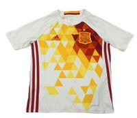 Bílo-červeno-žluto-oranžový funkční fotbalový dres R.F.C.F zn. Adidas