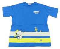 Modré tričko se Snoopym a pruhy Benetton