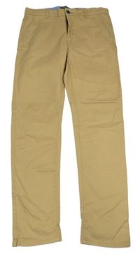 Pískové skinny comfort fit chino plátěné kalhoty H&M