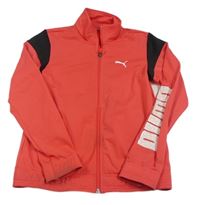 Jahodovo-černá propínací sportovní mikina s logem zn. PUMA