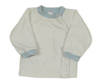 Bílo-světlemodrá sametová propínací mikina C&A