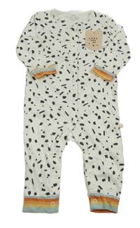 Bílo-černý vzorovaný overal s kapsou/zajíčkem a pruhy Next