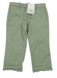 Nové - olivové chino plátěné kalhoty H&M