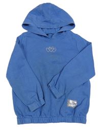 Modrá mikina se stříbrnými srdíčky a kapucí George