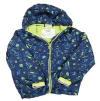 Tmavomodrá šusťáková jarní bunda s dinosaury INFINITY KIDS
