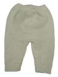 Smetanové vzorované pletené kalhoty se vzorem