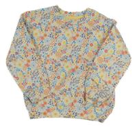 Bílá mikina s barevnými kytičkami Nutmeg