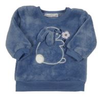 Modrá plyšová mikina s králíčkem Ergee