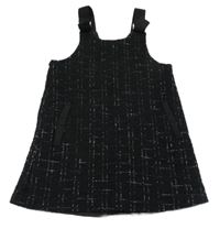 Černo-bílé kostkované melírované teplé šaty little kids