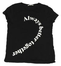 Černé tričko s nápisem H&M