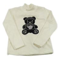 Smetanový vlněný rolák s medvídkem 