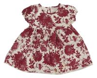 Bílo-vínové květované šaty SHEIN