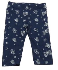 Tmavomodré capri legíny s motýlky BLUE SEVEN