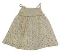 Smetanové puntíkaté letní šaty Topomini