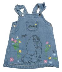 Světlemodré riflové šaty s Lady a kapsou a volánky Disney