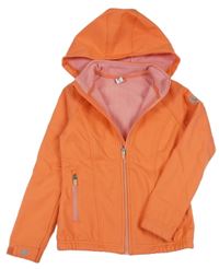 Oranžová softshellová bunda s nášivkou a kapucí YIGGA